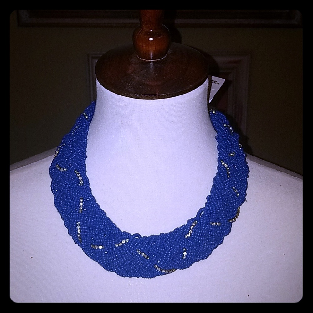 Blue beaded necklace